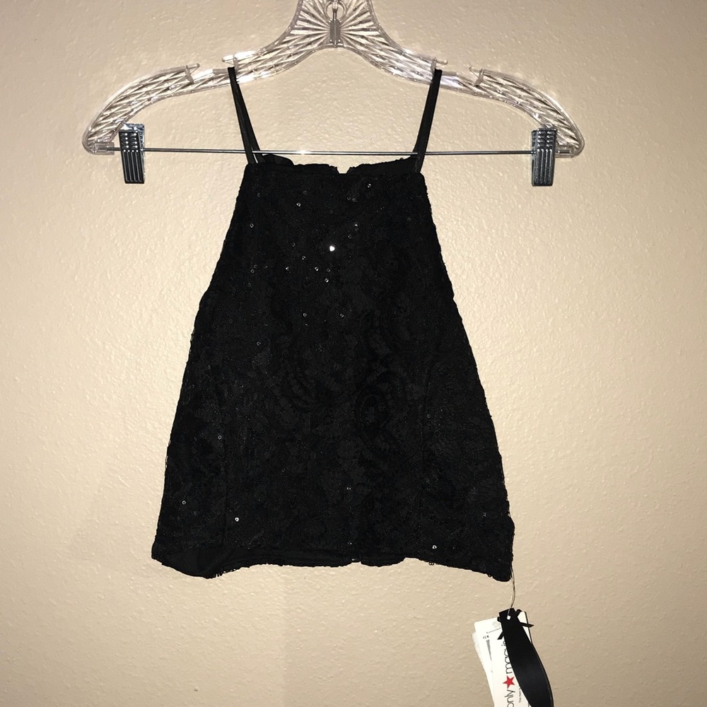 Black sparkle crop top